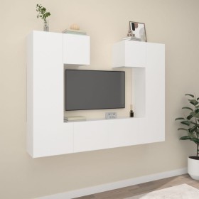 Set de muebles para TV 6 piezas madera contrachapada blanco de , Muebles TV - Ref: Foro24-3114454, Precio: 239,70 €, Descuent...