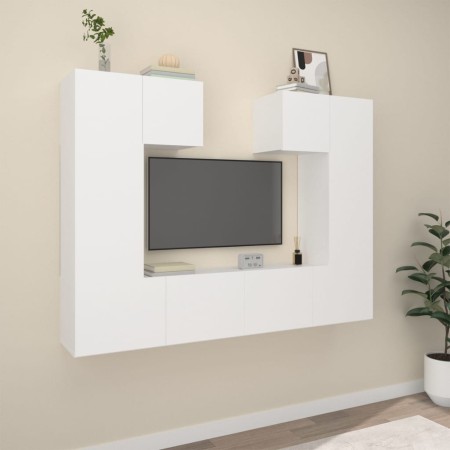 Set de muebles para TV 6 piezas madera contrachapada blanco de , Muebles TV - Ref: Foro24-3114454, Precio: 239,70 €, Descuent...