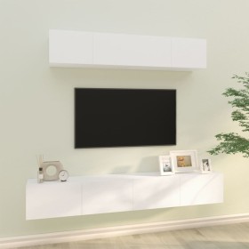 Set de muebles para TV 4 piezas madera contrachapada blanco de , Muebles TV - Ref: Foro24-3114526, Precio: 177,14 €, Descuent...