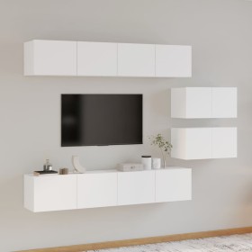 Set de muebles para TV 6 piezas madera contrachapada blanco de , Muebles TV - Ref: Foro24-3114598, Precio: 279,18 €, Descuent...