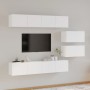 Set de muebles para TV 6 piezas madera contrachapada blanco de , Muebles TV - Ref: Foro24-3114598, Precio: 279,18 €, Descuent...