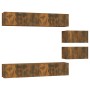 Set de muebles de TV 6 pzas madera contrachapada roble ahumado de , Muebles TV - Ref: Foro24-3114603, Precio: 179,64 €, Descu...