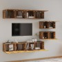 Set de muebles de TV 6 pzas madera contrachapada roble ahumado de , Muebles TV - Ref: Foro24-3114603, Precio: 179,64 €, Descu...