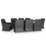 Juego de comedor de jardín 9 piezas con cojines negro de , Conjuntos de jardín - Ref: Foro24-3099534, Precio: 1,00 €, Descuen...