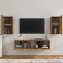 Set de muebles de TV 4 pzas madera contrachapada roble ahumado de , Muebles TV - Ref: Foro24-3120206, Precio: 121,52 €, Descu...
