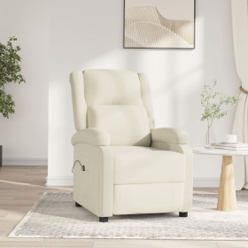 Sillón reclinable eléctrico de terciopelo blanco crema de , Sillones - Ref: Foro24-3098402, Precio: 218,14 €, Descuento: -5%%