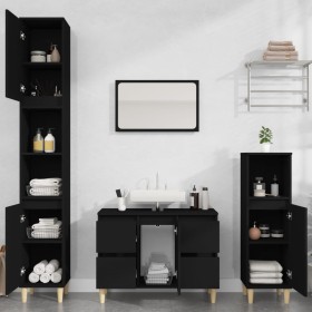 Juego de muebles de baño 3 pzas madera contrachapada negro de , Muebles de baño - Ref: Foro24-3185598, Precio: 202,57 €, Desc...