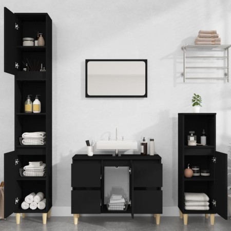 Juego de muebles de baño 3 pzas madera contrachapada negro de , Muebles de baño - Ref: Foro24-3185598, Precio: 202,57 €, Desc...