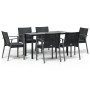 Juego comedor jardín 7 piezas y cojines ratán sintético y acero de , Conjuntos de jardín - Ref: Foro24-3186992, Precio: 561,8...