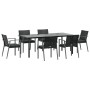 Juego comedor jardín 7 piezas y cojines ratán sintético y acero de , Conjuntos de jardín - Ref: Foro24-3186999, Precio: 626,3...