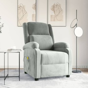 Sillón de masaje de terciopelo gris claro de , Sillones de masaje eléctricos - Ref: Foro24-342410, Precio: 221,91 €, Descuent...