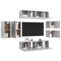 Set muebles de salón TV 8 pzas madera ingeniería gris hormigón de , Muebles TV - Ref: Foro24-3079124, Precio: 218,71 €, Descu...