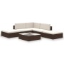Set muebles de jardín 6 piezas y cojines ratán sintético marrón de , Conjuntos de jardín - Ref: Foro24-41268, Precio: 488,15 ...