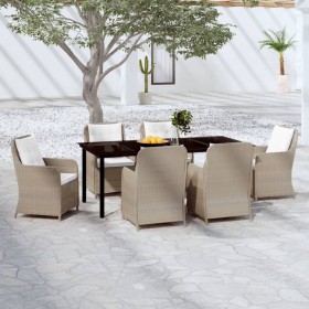 Juego de comedor de jardín 7 piezas marrón de , Conjuntos de jardín - Ref: Foro24-3099557, Precio: 1,00 €, Descuento: %