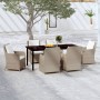 Juego de comedor de jardín 7 piezas marrón de , Conjuntos de jardín - Ref: Foro24-3099557, Precio: 1,00 €, Descuento: %