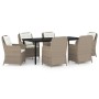 Juego de comedor de jardín 7 piezas marrón de , Conjuntos de jardín - Ref: Foro24-3099557, Precio: 1,00 €, Descuento: %
