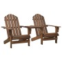 Sillas Adirondack de jardín y mesita madera maciza abeto marrón de , Sillas de jardín - Ref: Foro24-310069, Precio: 159,42 €,...