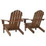 Sillas Adirondack de jardín y mesita madera maciza abeto marrón de , Sillas de jardín - Ref: Foro24-310069, Precio: 159,42 €,...