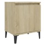 Mesita de noche y patas de metal roble Sonoma 40x30x50 cm de , Mesitas de noche - Ref: Foro24-805839, Precio: 34,00 €, Descue...