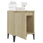 Mesita de noche y patas de metal roble Sonoma 40x30x50 cm de , Mesitas de noche - Ref: Foro24-805839, Precio: 34,00 €, Descue...