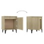 Mesita de noche y patas de metal roble Sonoma 40x30x50 cm de , Mesitas de noche - Ref: Foro24-805839, Precio: 34,00 €, Descue...