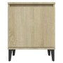 Mesita de noche y patas de metal roble Sonoma 40x30x50 cm de , Mesitas de noche - Ref: Foro24-805839, Precio: 34,00 €, Descue...