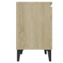 Mesita de noche y patas de metal roble Sonoma 40x30x50 cm de , Mesitas de noche - Ref: Foro24-805839, Precio: 34,00 €, Descue...