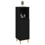 Armario de baño madera contrachapada negro 30x30x100 cm de , Muebles de baño - Ref: Foro24-819805, Precio: 74,68 €, Descuento: %