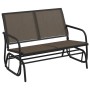 Banco mecedora jardín acero y textilene marrón 120,5x76x86,5 cm de , Balancines de jardín - Ref: Foro24-362709, Precio: 126,0...