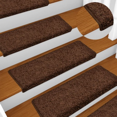 Alfombras de peldaños de escalera 15 uds marrón 65x21x4 cm de , Alfombrillas para escalones - Ref: Foro24-134578, Precio: 93,...