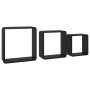 Estantes cubo de pared 3 unidades MDF negro de , Estantes y estanterías - Ref: Foro24-323953, Precio: 46,26 €, Descuento: -5%%