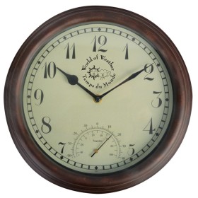 Esschert Design Reloj de estación con termómetro 30,5 cm TF007 de , Relojes - Ref: Foro24-411487, Precio: 28,94 €, Descuento: %