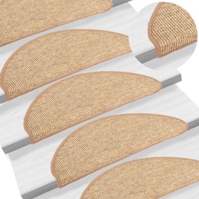 Alfombrilla autoadhesiva escalera 15 uds marrón claro 65x21x4cm de , Alfombrillas para escalones - Ref: Foro24-326904, Precio...