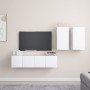 Set de muebles de salón TV 4 piezas madera de ingeniería blanco de , Muebles TV - Ref: Foro24-3078685, Precio: 142,26 €, Desc...