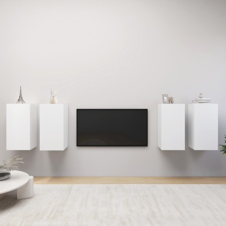 Muebles de salón 4 uds madera ingeniería blanco 30,5x30x60 cm de , Muebles TV - Ref: Foro24-3078740, Precio: 132,11 €, Descue...
