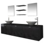 Conjunto de muebles de baño con lavabo y grifo 10 piezas negro de , Muebles de baño - Ref: Foro24-273691, Precio: 419,12 €, D...