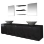 Conjunto de muebles de baño con lavabo y grifo 10 piezas negro de , Muebles de baño - Ref: Foro24-273691, Precio: 419,12 €, D...