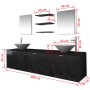 Conjunto de muebles de baño con lavabo y grifo 10 piezas negro de , Muebles de baño - Ref: Foro24-273691, Precio: 419,12 €, D...
