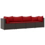 Set muebles de jardín 4 piezas y cojines ratán sintético marrón | Foro24.es | Tu tienda online para hogar, jardín y más Foro24.es