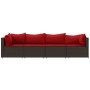 Set muebles de jardín 4 piezas y cojines ratán sintético marrón | Foro24.es | Tu tienda online para hogar, jardín y más Foro24.es