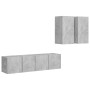 Set de muebles de salón 4 pzas madera ingeniería gris hormigón de , Muebles TV - Ref: Foro24-3079105, Precio: 121,12 €, Descu...
