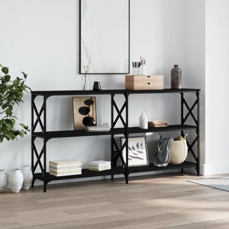 Mesa consola madera de ingeniería negra 156x28x80,5 cm de , Mesas auxiliares - Ref: Foro24-835424, Precio: 80,63 €, Descuento...