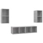 Muebles de salón de pared 4 pzs madera ingeniería gris hormigón de , Muebles TV - Ref: Foro24-3079875, Precio: 146,52 €, Desc...