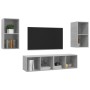 Muebles de salón de pared 4 pzs madera ingeniería gris hormigón de , Muebles TV - Ref: Foro24-3079875, Precio: 146,52 €, Desc...