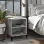 Mesita de noche con patas metal gris hormigón 40x30x50 cm de , Mesitas de noche - Ref: Foro24-805805, Precio: 31,62 €, Descue...