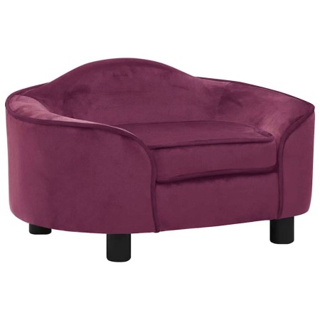 Sofá para perros felpa borgoña 67x47x36 cm de , Camas para perros - Ref: Foro24-171089, Precio: 85,83 €, Descuento: %