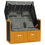 Silla Strandkorb con cojines ratán sintético madera negro gris | Foro24.es | Tu tienda online para hogar, jardín y más Foro24.es