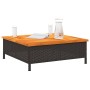 Mesa de jardín ratán y madera de acacia negro 70x70x25 cm en Mesas de jardín | Comprar online en Foru.es