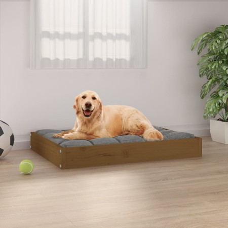 Cama para perros madera maciza pino marrón miel 71,5x54x9 cm de , Camas para perros - Ref: Foro24-820859, Precio: 37,45 €, De...