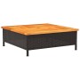 Mesa de jardín ratán y madera de acacia negro 70x70x25 cm en Mesas de jardín | Comprar online en Foru.es